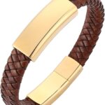 2PCS Charging Bracelet,USB Charger Bracelet Fashion Wrist Data Charger Cord Leather Cuff Band for iPhone Lightning/Type C/Mirco (Color : Brown, Size : iPhone Lightning-8.9")